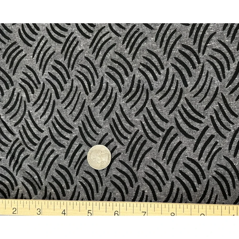 Fabric‎ Quilt Craft Cotton Gray Black Robert Kaufman Balboa Design 18256 Remnant